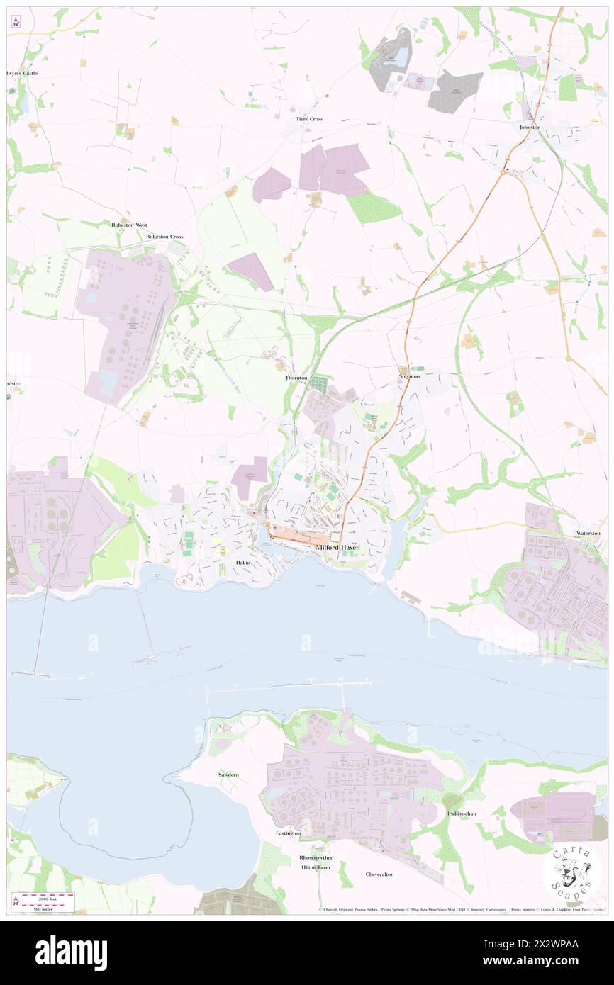 Milford Haven, Pembrokeshire, GB, Vereinigtes Königreich, Wales, n 51 42' 46'', S 5 2' 2'', Karte, Cartascapes Map, veröffentlicht 2024. Erkunden Sie Cartascapes, eine Karte, die die vielfältigen Landschaften, Kulturen und Ökosysteme der Erde enthüllt. Reisen Sie durch Zeit und Raum und entdecken Sie die Verflechtungen der Vergangenheit, Gegenwart und Zukunft unseres Planeten. Stockfoto