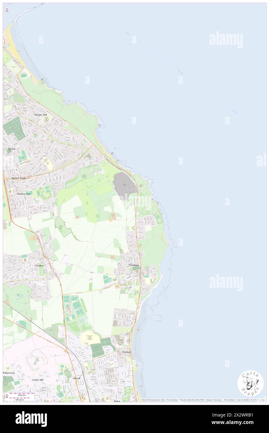 Marsden, South Tyneside, GB, Vereinigtes Königreich, England, n 54 58' 0'', S 1 22' 0'', Karte, Cartascapes Map, veröffentlicht 2024. Erkunden Sie Cartascapes, eine Karte, die die vielfältigen Landschaften, Kulturen und Ökosysteme der Erde enthüllt. Reisen Sie durch Zeit und Raum und entdecken Sie die Verflechtungen der Vergangenheit, Gegenwart und Zukunft unseres Planeten. Stockfoto