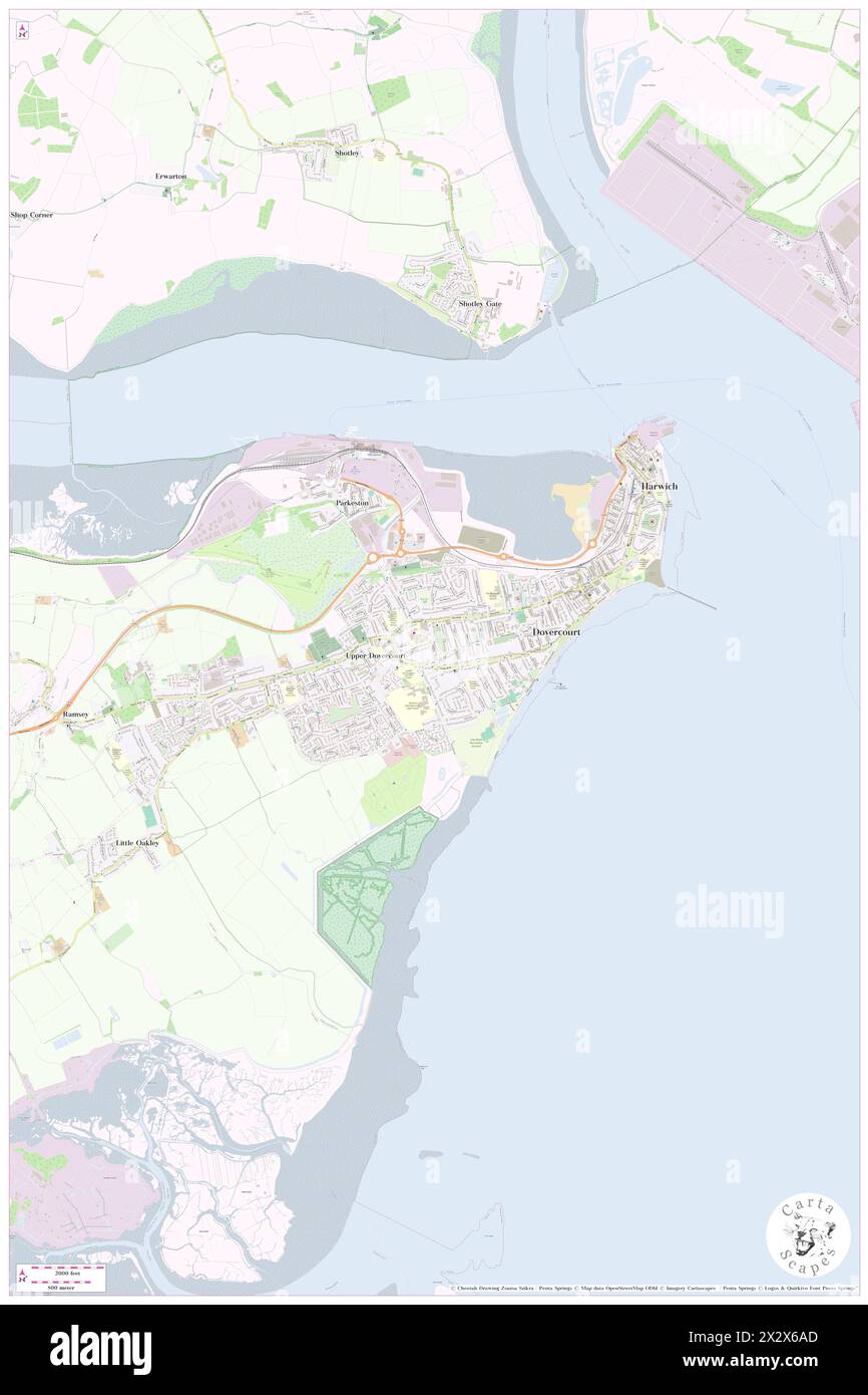 Harwich, Essex, GB, Vereinigtes Königreich, England, n 51 56' 54'', N 1 17' 13'', Karte, Cartascapes Map, veröffentlicht 2024. Erkunden Sie Cartascapes, eine Karte, die die vielfältigen Landschaften, Kulturen und Ökosysteme der Erde enthüllt. Reisen Sie durch Zeit und Raum und entdecken Sie die Verflechtungen der Vergangenheit, Gegenwart und Zukunft unseres Planeten. Stockfoto