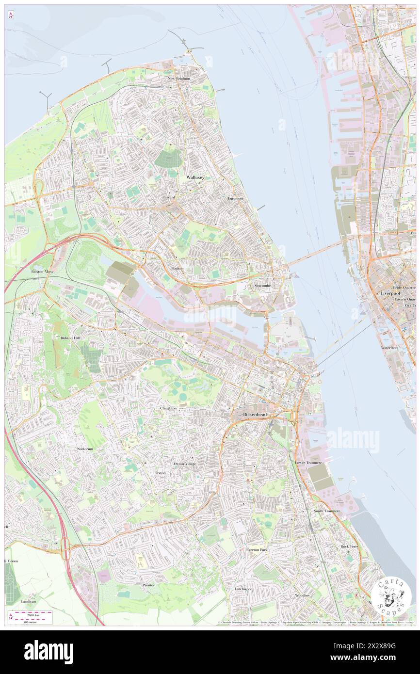 Great Float, Metropolitan Borough of Wirral, GB, Vereinigtes Königreich, England, N 53 24' 14''', S 3 2' 8''', Karte, Cartascapes Map, veröffentlicht 2024. Erkunden Sie Cartascapes, eine Karte, die die vielfältigen Landschaften, Kulturen und Ökosysteme der Erde enthüllt. Reisen Sie durch Zeit und Raum und entdecken Sie die Verflechtungen der Vergangenheit, Gegenwart und Zukunft unseres Planeten. Stockfoto