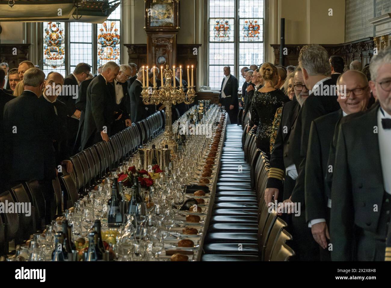 09.02.2024, Bremen, Bremen, Deutschland - Beginn der 480. Schaffermahlzeit im Oberen Rathaus. Jedes Jahr für fast 500 Jahre, 100 Kapitäne, 100 s Stockfoto