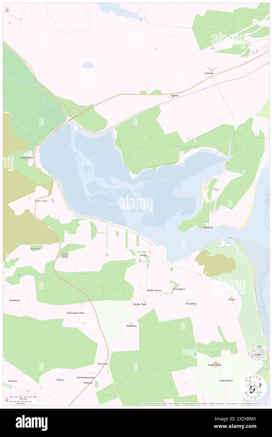 Loch Fleet, Highland, GB, Vereinigtes Königreich, Schottland, n 57 56' 20'', S 4 2' 45'', Karte, Cartascapes Map, veröffentlicht 2024. Erkunden Sie Cartascapes, eine Karte, die die vielfältigen Landschaften, Kulturen und Ökosysteme der Erde enthüllt. Reisen Sie durch Zeit und Raum und entdecken Sie die Verflechtungen der Vergangenheit, Gegenwart und Zukunft unseres Planeten. Stockfoto