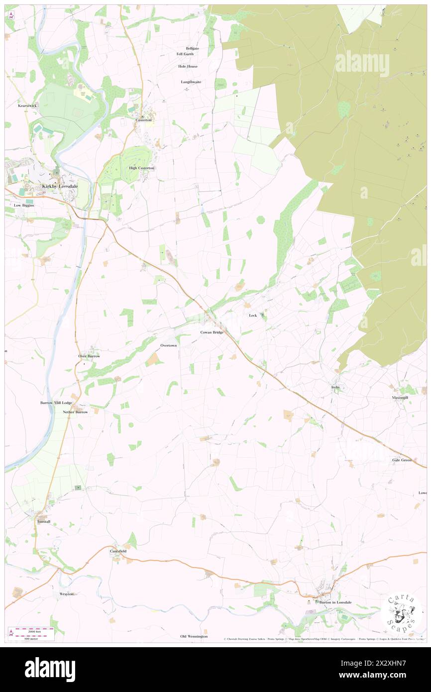 Cowan Bridge, Lancashire, GB, Vereinigtes Königreich, England, n 54 10' 57'', S 2 33' 34'', Karte, Cartascapes Map, veröffentlicht 2024. Erkunden Sie Cartascapes, eine Karte, die die vielfältigen Landschaften, Kulturen und Ökosysteme der Erde enthüllt. Reisen Sie durch Zeit und Raum und entdecken Sie die Verflechtungen der Vergangenheit, Gegenwart und Zukunft unseres Planeten. Stockfoto