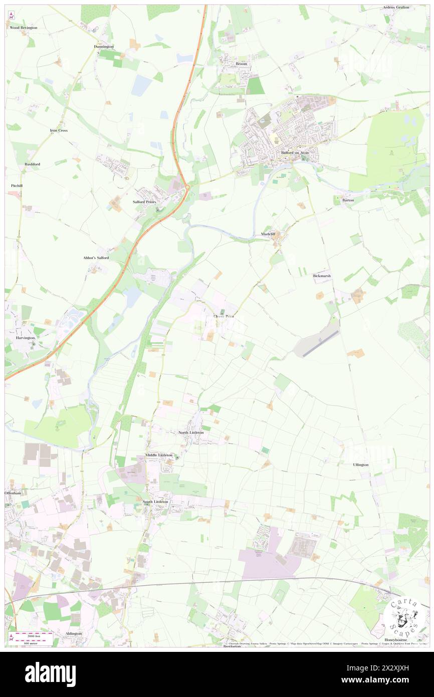 Cleeve Prior, Worcestershire, GB, Vereinigtes Königreich, England, n 52 8' 25'', S 1 52' 27'', Karte, Cartascapes Map, veröffentlicht 2024. Erkunden Sie Cartascapes, eine Karte, die die vielfältigen Landschaften, Kulturen und Ökosysteme der Erde enthüllt. Reisen Sie durch Zeit und Raum und entdecken Sie die Verflechtungen der Vergangenheit, Gegenwart und Zukunft unseres Planeten. Stockfoto