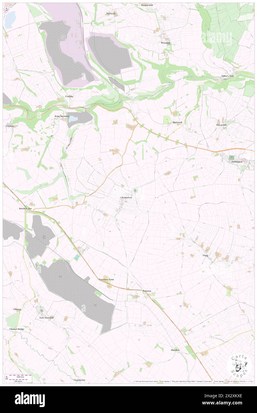 Chelmorton, Derbyshire, GB, Vereinigtes Königreich, England, n 53 13' 43'', S 1 49' 51'', Karte, Cartascapes Map, veröffentlicht 2024. Erkunden Sie Cartascapes, eine Karte, die die vielfältigen Landschaften, Kulturen und Ökosysteme der Erde enthüllt. Reisen Sie durch Zeit und Raum und entdecken Sie die Verflechtungen der Vergangenheit, Gegenwart und Zukunft unseres Planeten. Stockfoto