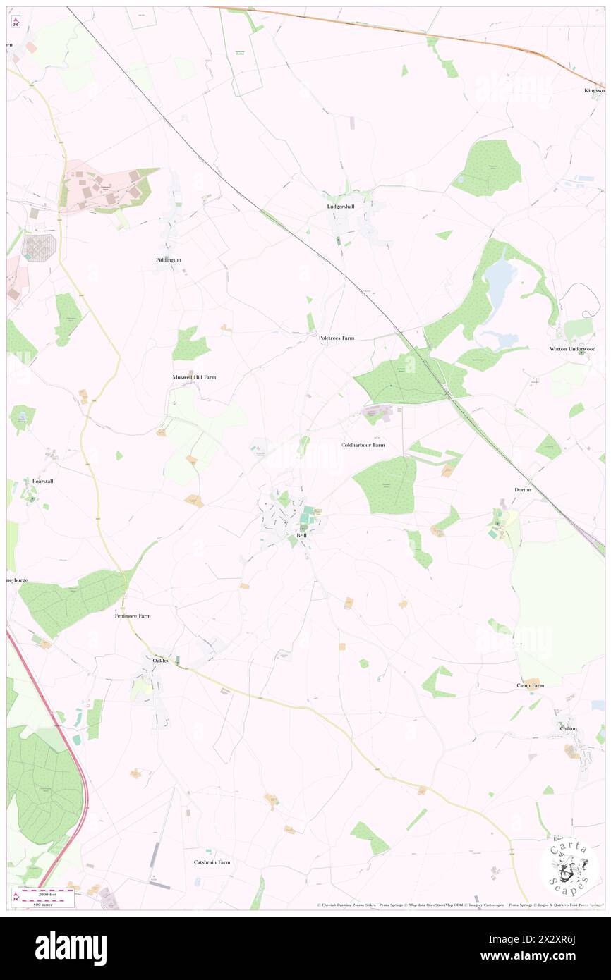 Brill, Buckinghamshire, GB, Vereinigtes Königreich, England, n 51 49' 0'', S 1 3' 0'', Karte, Cartascapes Map, veröffentlicht 2024. Erkunden Sie Cartascapes, eine Karte, die die vielfältigen Landschaften, Kulturen und Ökosysteme der Erde enthüllt. Reisen Sie durch Zeit und Raum und entdecken Sie die Verflechtungen der Vergangenheit, Gegenwart und Zukunft unseres Planeten. Stockfoto