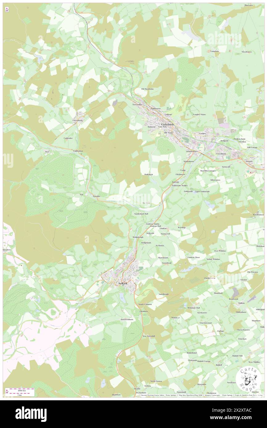 Die Scottish Borders, die Scottish Borders, GB, Vereinigtes Königreich, Schottland, n 55 34' 59'', S 2 49' 59'', Karte, Cartascapes Map, veröffentlicht 2024. Erkunden Sie Cartascapes, eine Karte, die die vielfältigen Landschaften, Kulturen und Ökosysteme der Erde enthüllt. Reisen Sie durch Zeit und Raum und entdecken Sie die Verflechtungen der Vergangenheit, Gegenwart und Zukunft unseres Planeten. Stockfoto