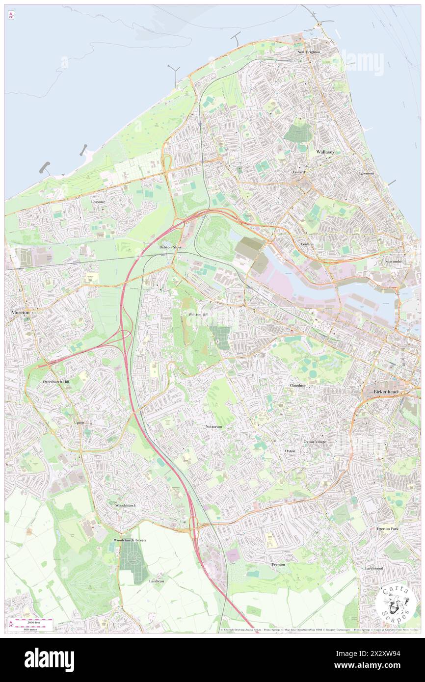 Bidston Hill, Metropolitan Borough of Wirral, GB, Vereinigtes Königreich, England, N 53 23' 59'', S 3 4' 0'', Karte, Cartascapes Map, veröffentlicht 2024. Erkunden Sie Cartascapes, eine Karte, die die vielfältigen Landschaften, Kulturen und Ökosysteme der Erde enthüllt. Reisen Sie durch Zeit und Raum und entdecken Sie die Verflechtungen der Vergangenheit, Gegenwart und Zukunft unseres Planeten. Stockfoto