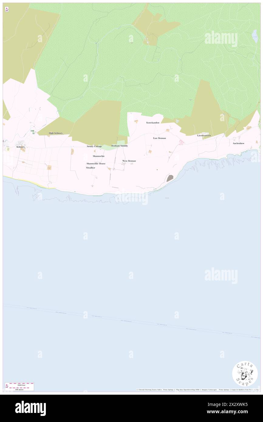 Bennan Head, GB, Vereinigtes Königreich, Schottland, n 55 25' 59'', S 5 10' 59'', Karte, Cartascapes Map, veröffentlicht 2024. Erkunden Sie Cartascapes, eine Karte, die die vielfältigen Landschaften, Kulturen und Ökosysteme der Erde enthüllt. Reisen Sie durch Zeit und Raum und entdecken Sie die Verflechtungen der Vergangenheit, Gegenwart und Zukunft unseres Planeten. Stockfoto