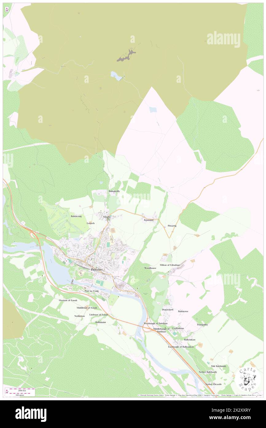 Balnakeilly, Perth and Kinross, GB, Vereinigtes Königreich, Schottland, n 56 43' 0'', S 3 43' 0'', Karte, Cartascapes Map, veröffentlicht 2024. Erkunden Sie Cartascapes, eine Karte, die die vielfältigen Landschaften, Kulturen und Ökosysteme der Erde enthüllt. Reisen Sie durch Zeit und Raum und entdecken Sie die Verflechtungen der Vergangenheit, Gegenwart und Zukunft unseres Planeten. Stockfoto