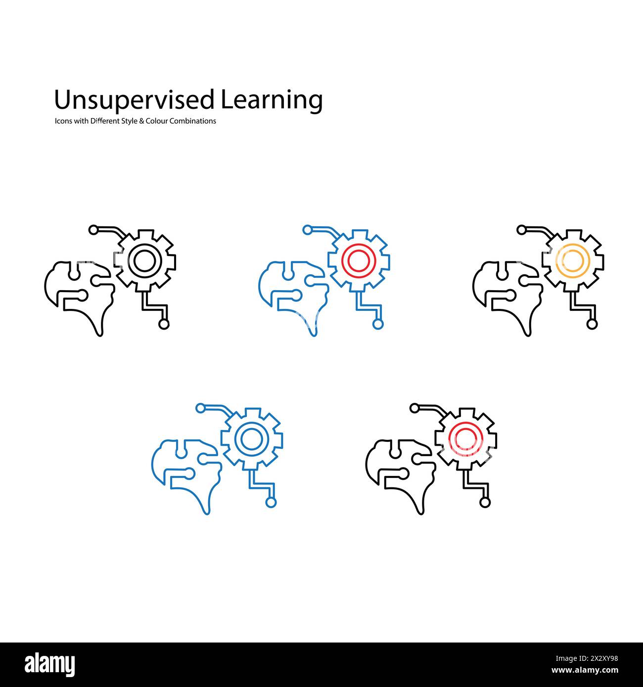 Unsupervised Learning Vector Icon Design Stock Vektor