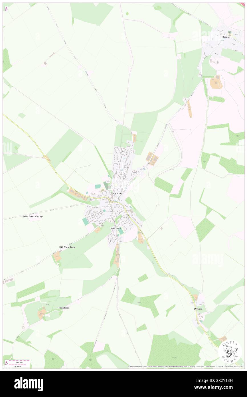 Aldbourne, Wiltshire, GB, Vereinigtes Königreich, England, n 51 28' 51''', S 1 37' 5''', Karte, Cartascapes Map, veröffentlicht 2024. Erkunden Sie Cartascapes, eine Karte, die die vielfältigen Landschaften, Kulturen und Ökosysteme der Erde enthüllt. Reisen Sie durch Zeit und Raum und entdecken Sie die Verflechtungen der Vergangenheit, Gegenwart und Zukunft unseres Planeten. Stockfoto