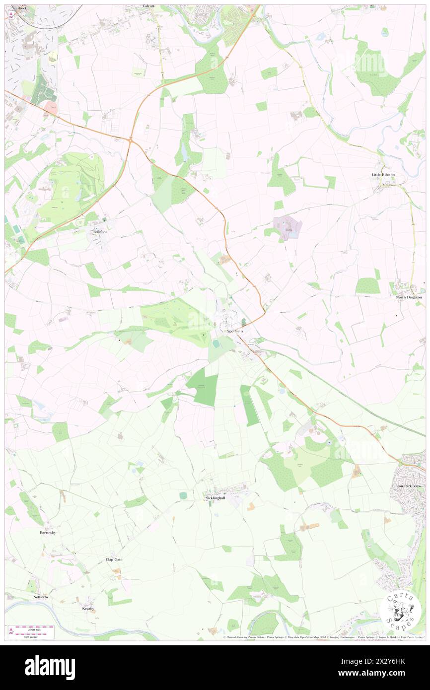 Spofforth Castle, North Yorkshire, GB, Vereinigtes Königreich, England, n 53 57' 17'', S 1 27' 8'', Karte, Cartascapes Map, veröffentlicht 2024. Erkunden Sie Cartascapes, eine Karte, die die vielfältigen Landschaften, Kulturen und Ökosysteme der Erde enthüllt. Reisen Sie durch Zeit und Raum und entdecken Sie die Verflechtungen der Vergangenheit, Gegenwart und Zukunft unseres Planeten. Stockfoto