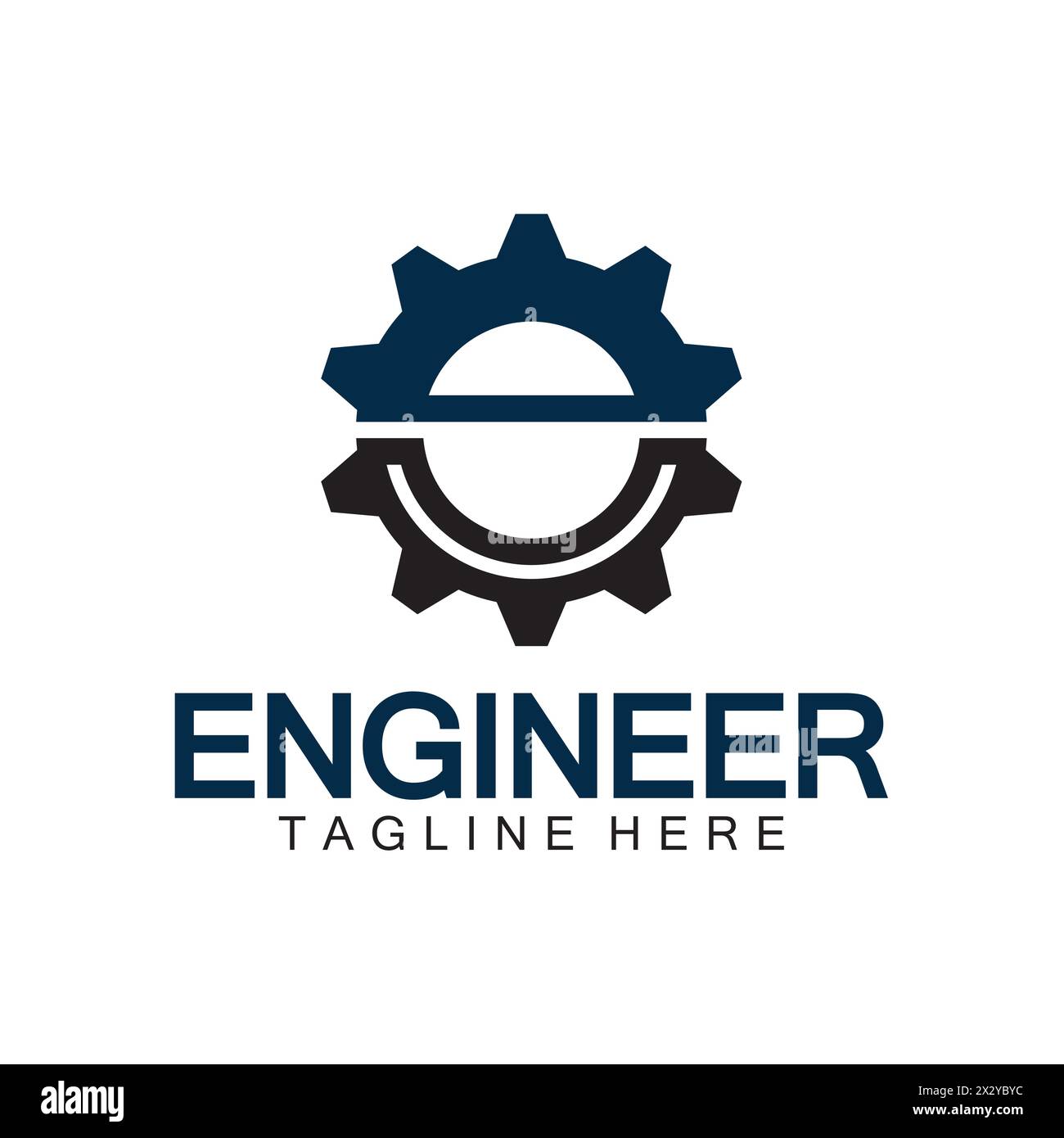 Design des Engineer Logos, Logo des Letter E Gear, Logo des Engineers mit Buchstabe E und Gear-Elementen Stock Vektor