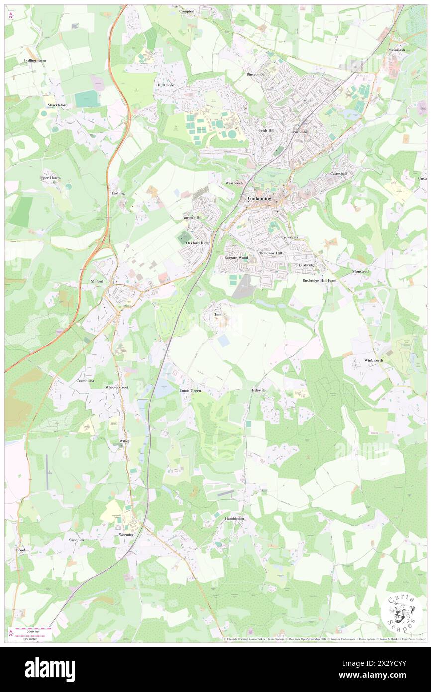 Milford Hospital, Surrey, GB, Vereinigtes Königreich, England, n 51 10' 1'', S 0 37' 31'', Karte, Karte, Kartenausgabe 2024. Erkunden Sie Cartascapes, eine Karte, die die vielfältigen Landschaften, Kulturen und Ökosysteme der Erde enthüllt. Reisen Sie durch Zeit und Raum und entdecken Sie die Verflechtungen der Vergangenheit, Gegenwart und Zukunft unseres Planeten. Stockfoto