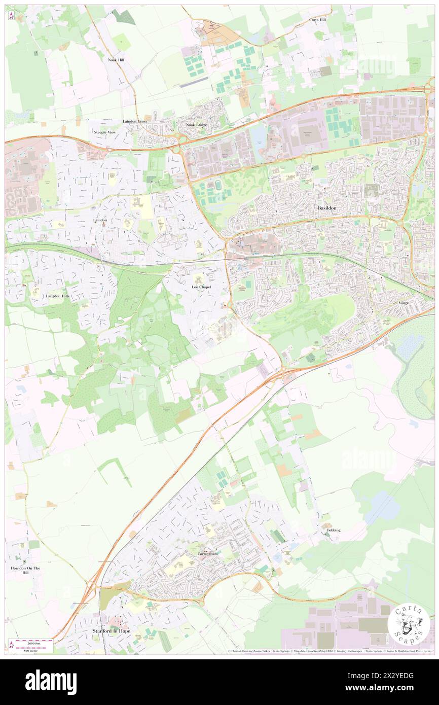 Basildon & Thurrock General Hospitals NHS Trust, Essex, GB, Vereinigtes Königreich, England, n 51 33' 27'', N 0 27' 2'', Karte, Cartascapes Map, veröffentlicht 2024. Erkunden Sie Cartascapes, eine Karte, die die vielfältigen Landschaften, Kulturen und Ökosysteme der Erde enthüllt. Reisen Sie durch Zeit und Raum und entdecken Sie die Verflechtungen der Vergangenheit, Gegenwart und Zukunft unseres Planeten. Stockfoto