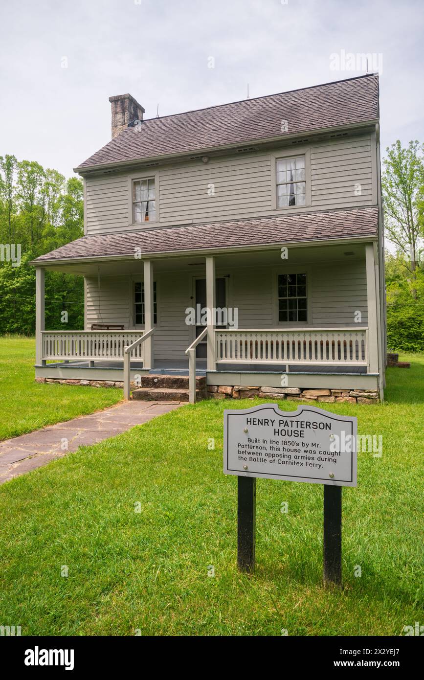 Das Patterson House im Carnifex Ferry State Park, ein Schlachtfeld im Amerikanischen Bürgerkrieg in West Virginia, USA Stockfoto