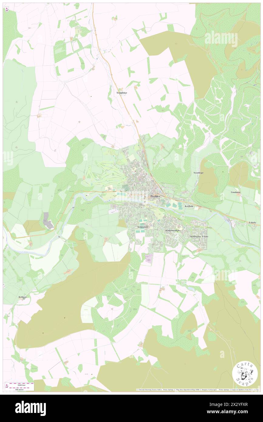 Hay Lodge Hospital, The Scottish Borders, GB, Vereinigtes Königreich, Schottland, n 55 39' 5'', S 3 11' 52'', Karte, Cartascapes Map, veröffentlicht 2024. Erkunden Sie Cartascapes, eine Karte, die die vielfältigen Landschaften, Kulturen und Ökosysteme der Erde enthüllt. Reisen Sie durch Zeit und Raum und entdecken Sie die Verflechtungen der Vergangenheit, Gegenwart und Zukunft unseres Planeten. Stockfoto