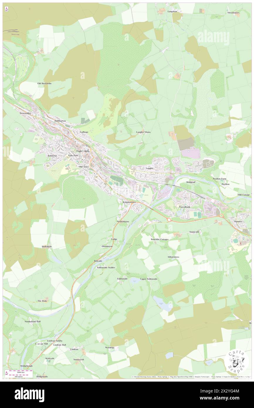 Galavale House, The Scottish Borders, GB, Vereinigtes Königreich, Schottland, n 55 36' 26'', S 2 47' 21'', Karte, Cartascapes Map, veröffentlicht 2024. Erkunden Sie Cartascapes, eine Karte, die die vielfältigen Landschaften, Kulturen und Ökosysteme der Erde enthüllt. Reisen Sie durch Zeit und Raum und entdecken Sie die Verflechtungen der Vergangenheit, Gegenwart und Zukunft unseres Planeten. Stockfoto