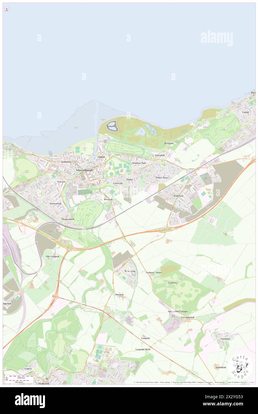 Edenhall Hospital, East Lothian, GB, Vereinigtes Königreich, Schottland, n 55 56' 12'', S 3 2' 9'', Karte, Cartascapes Map, veröffentlicht 2024. Erkunden Sie Cartascapes, eine Karte, die die vielfältigen Landschaften, Kulturen und Ökosysteme der Erde enthüllt. Reisen Sie durch Zeit und Raum und entdecken Sie die Verflechtungen der Vergangenheit, Gegenwart und Zukunft unseres Planeten. Stockfoto