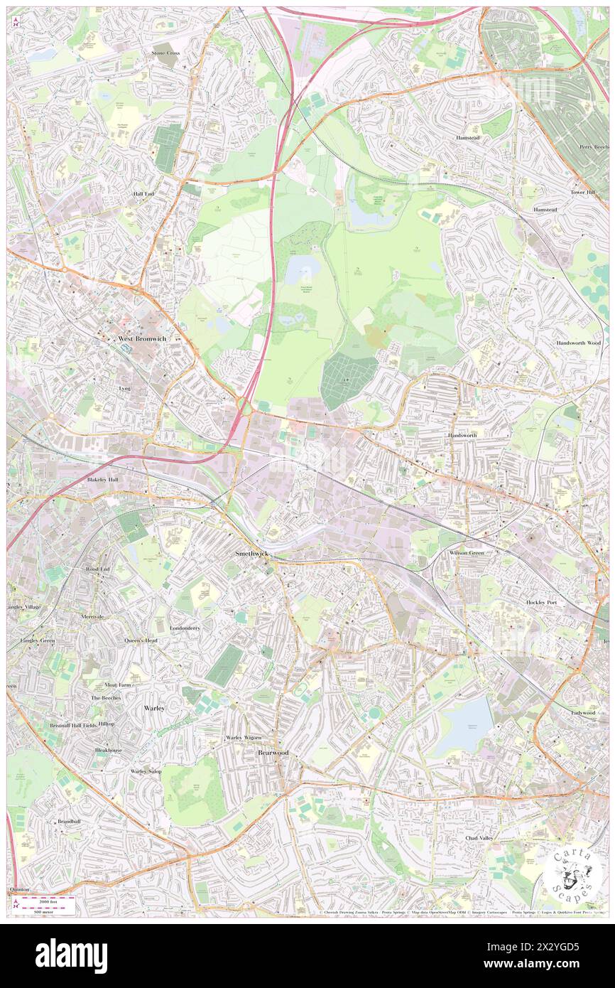 Halam Street Hospital, Sandwell, GB, Vereinigtes Königreich, England, n 52 30' 21'', S 1 57' 52'', Karte, Cartascapes Map, veröffentlicht 2024. Erkunden Sie Cartascapes, eine Karte, die die vielfältigen Landschaften, Kulturen und Ökosysteme der Erde enthüllt. Reisen Sie durch Zeit und Raum und entdecken Sie die Verflechtungen der Vergangenheit, Gegenwart und Zukunft unseres Planeten. Stockfoto