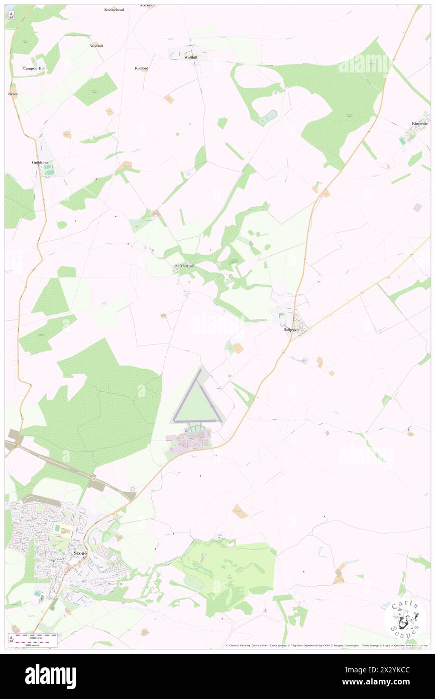 Perth / Scone, Perth and Kinross, GB, Vereinigtes Königreich, Schottland, n 56 27' 0'', S 3 22' 0'', Karte, Cartascapes Map, veröffentlicht 2024. Erkunden Sie Cartascapes, eine Karte, die die vielfältigen Landschaften, Kulturen und Ökosysteme der Erde enthüllt. Reisen Sie durch Zeit und Raum und entdecken Sie die Verflechtungen der Vergangenheit, Gegenwart und Zukunft unseres Planeten. Stockfoto