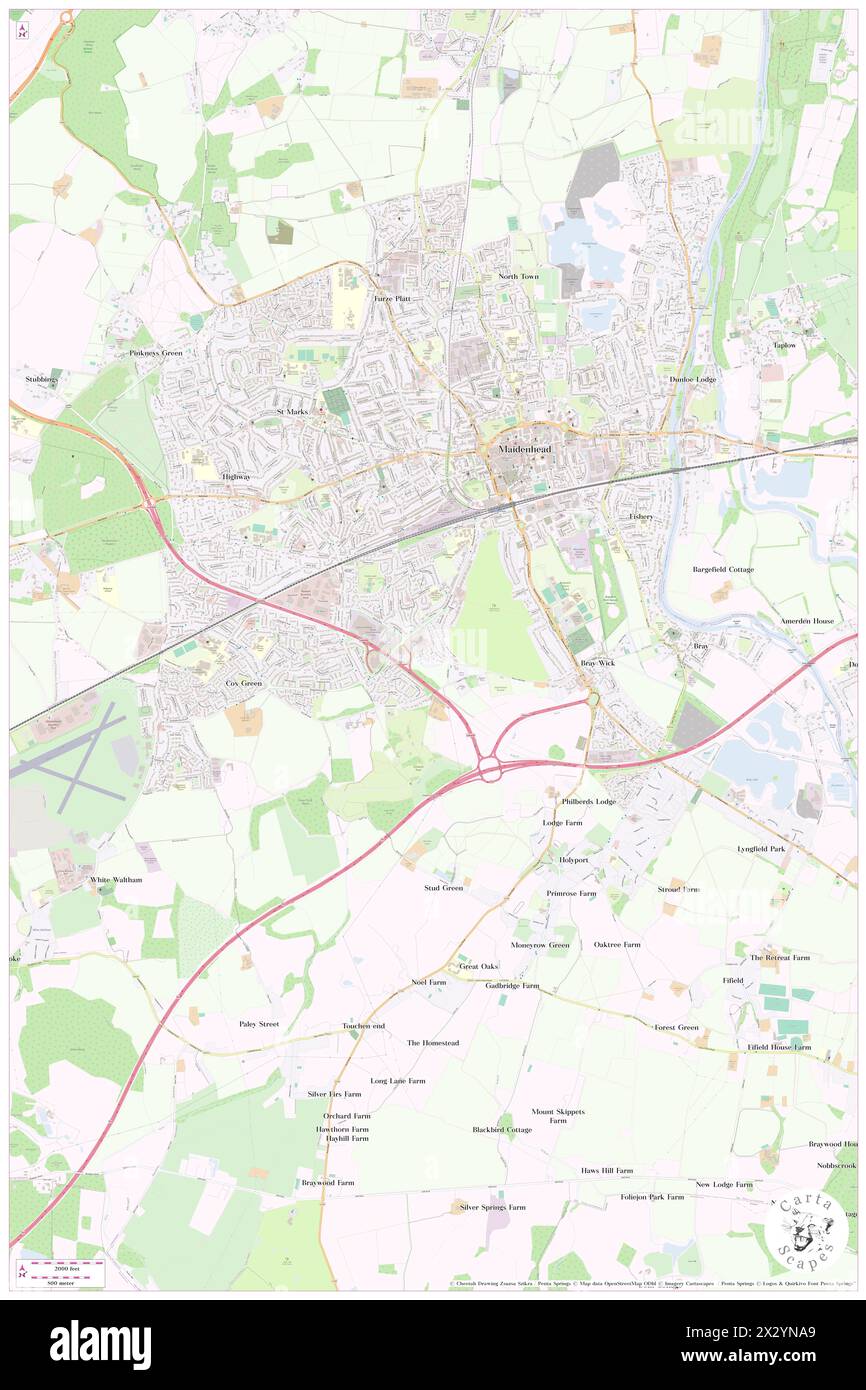 Holiday Inn, Royal Borough of Windsor and Maidenhead, GB, Vereinigtes Königreich, England, N 51 30' 28''', S 0 43' 50'', Karte, Cartascapes Map veröffentlicht im Jahr 2024. Erkunden Sie Cartascapes, eine Karte, die die vielfältigen Landschaften, Kulturen und Ökosysteme der Erde enthüllt. Reisen Sie durch Zeit und Raum und entdecken Sie die Verflechtungen der Vergangenheit, Gegenwart und Zukunft unseres Planeten. Stockfoto