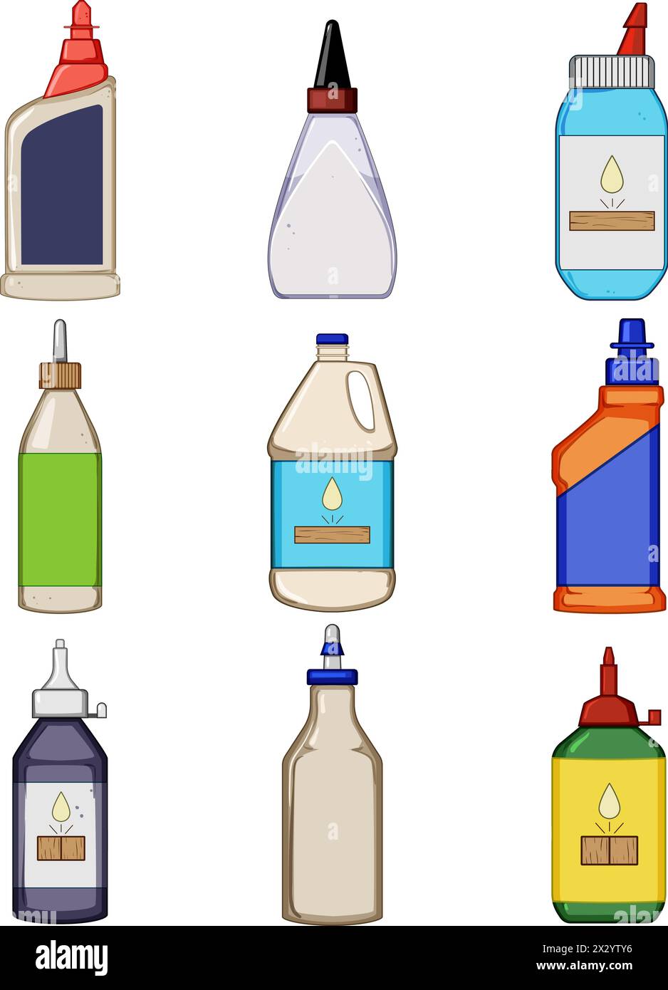 Holzleim Set Cartoon Vektor Illustration Stock Vektor