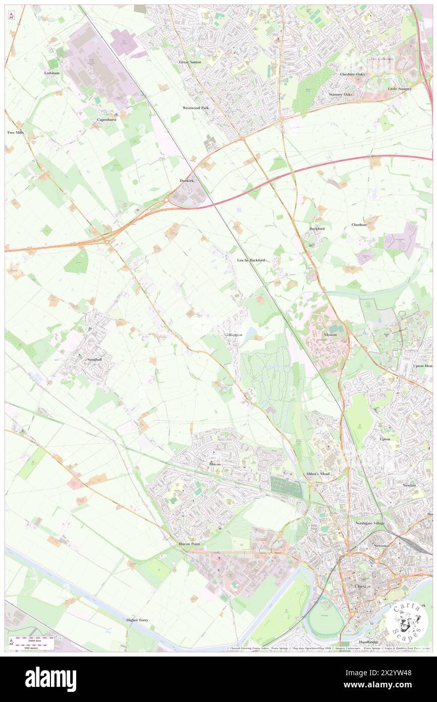 Crabwall Manor Hotel, Cheshire West and Chester, GB, Vereinigtes Königreich, England, N 53 13' 37'', S 2 55' 29'', Karte, Karte von Cartascapes Map veröffentlicht im Jahr 2024. Erkunden Sie Cartascapes, eine Karte, die die vielfältigen Landschaften, Kulturen und Ökosysteme der Erde enthüllt. Reisen Sie durch Zeit und Raum und entdecken Sie die Verflechtungen der Vergangenheit, Gegenwart und Zukunft unseres Planeten. Stockfoto