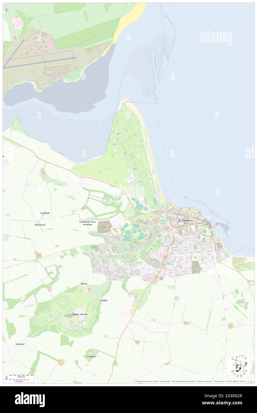 OLD COURSE HOTEL GOLF SPA, Fife, GB, Großbritannien, Schottland, n 56 20' 47''', S 2 49' 6'', Karte, Cartascapes Map, veröffentlicht 2024. Erkunden Sie Cartascapes, eine Karte, die die vielfältigen Landschaften, Kulturen und Ökosysteme der Erde enthüllt. Reisen Sie durch Zeit und Raum und entdecken Sie die Verflechtungen der Vergangenheit, Gegenwart und Zukunft unseres Planeten. Stockfoto