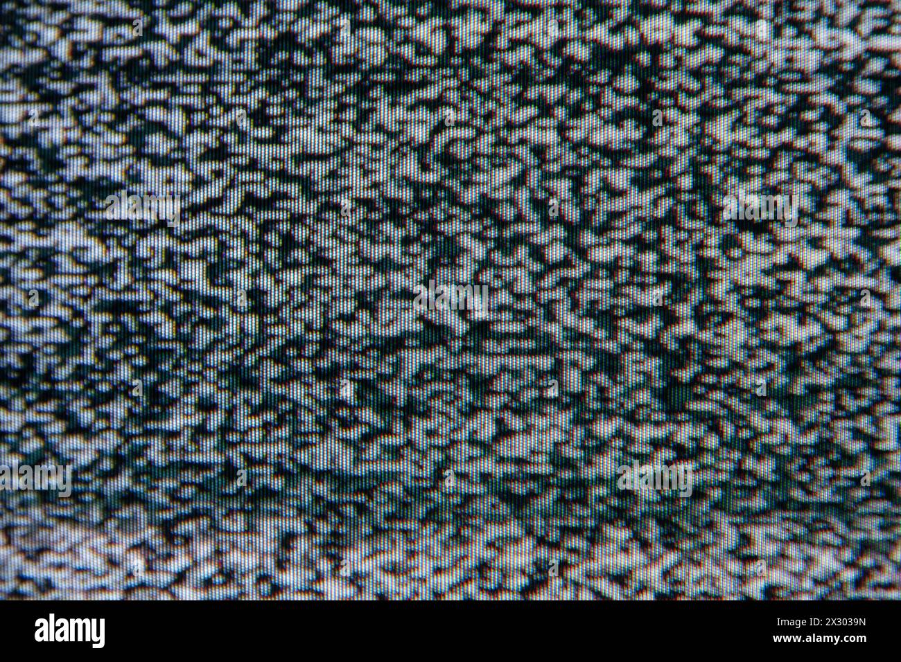Weißes Rauschen auf dem Fernsehbildschirm Stockfoto