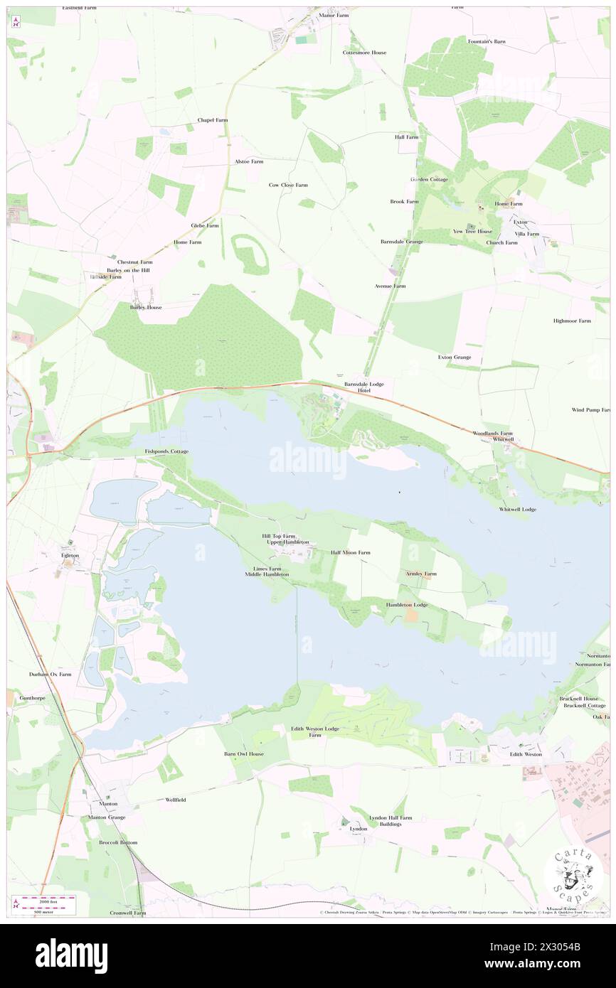 Rutland Water, GB, Vereinigtes Königreich, England, n 52 40' 0'', S 0 40' 0'', Karte, Cartascapes Map, veröffentlicht 2024. Erkunden Sie Cartascapes, eine Karte, die die vielfältigen Landschaften, Kulturen und Ökosysteme der Erde enthüllt. Reisen Sie durch Zeit und Raum und entdecken Sie die Verflechtungen der Vergangenheit, Gegenwart und Zukunft unseres Planeten. Stockfoto