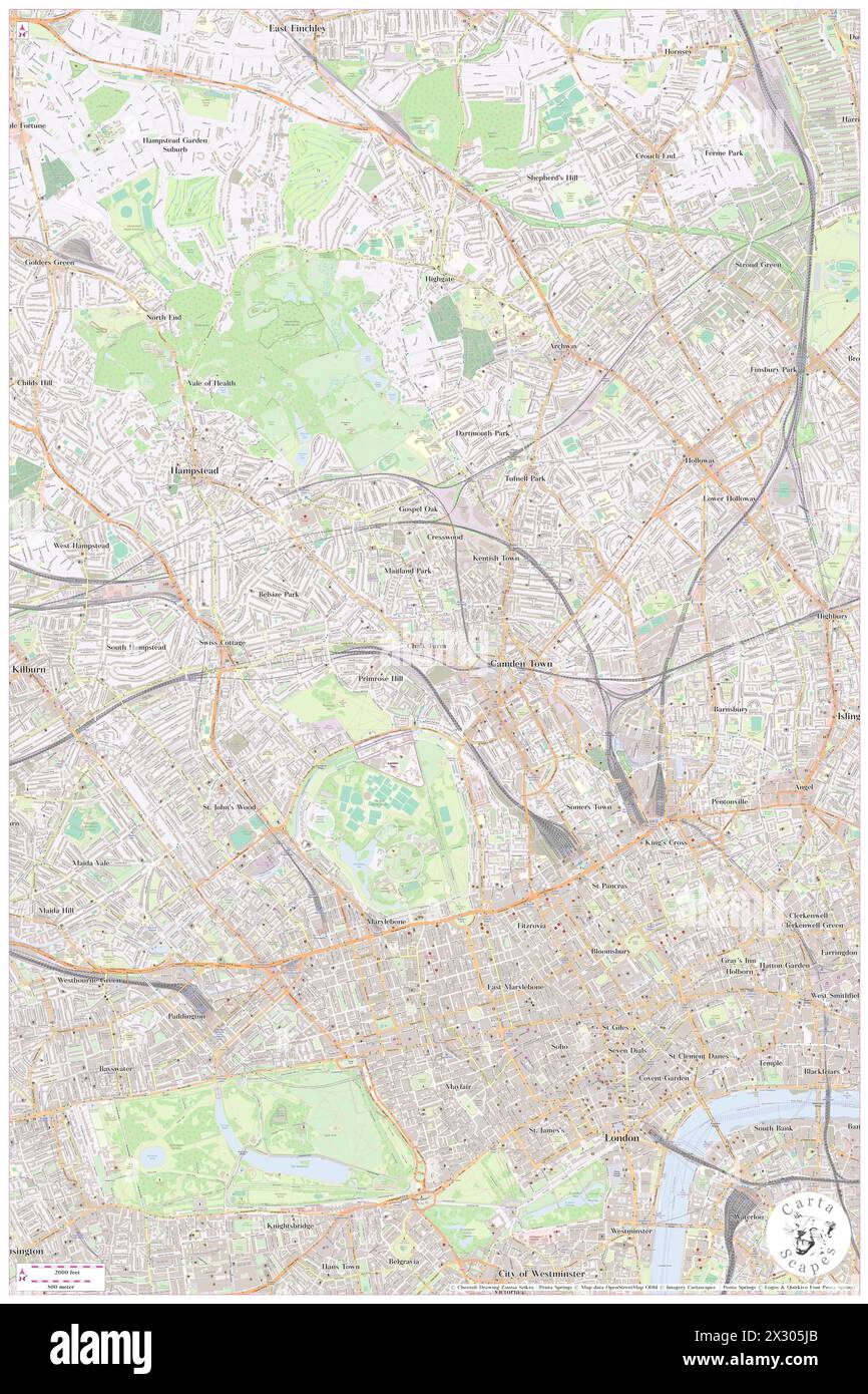 Chalk Farm, Greater London, GB, Vereinigtes Königreich, England, n 51 32' 35''', S 0 8' 59'', Karte, Cartascapes Map, veröffentlicht 2024. Erkunden Sie Cartascapes, eine Karte, die die vielfältigen Landschaften, Kulturen und Ökosysteme der Erde enthüllt. Reisen Sie durch Zeit und Raum und entdecken Sie die Verflechtungen der Vergangenheit, Gegenwart und Zukunft unseres Planeten. Stockfoto