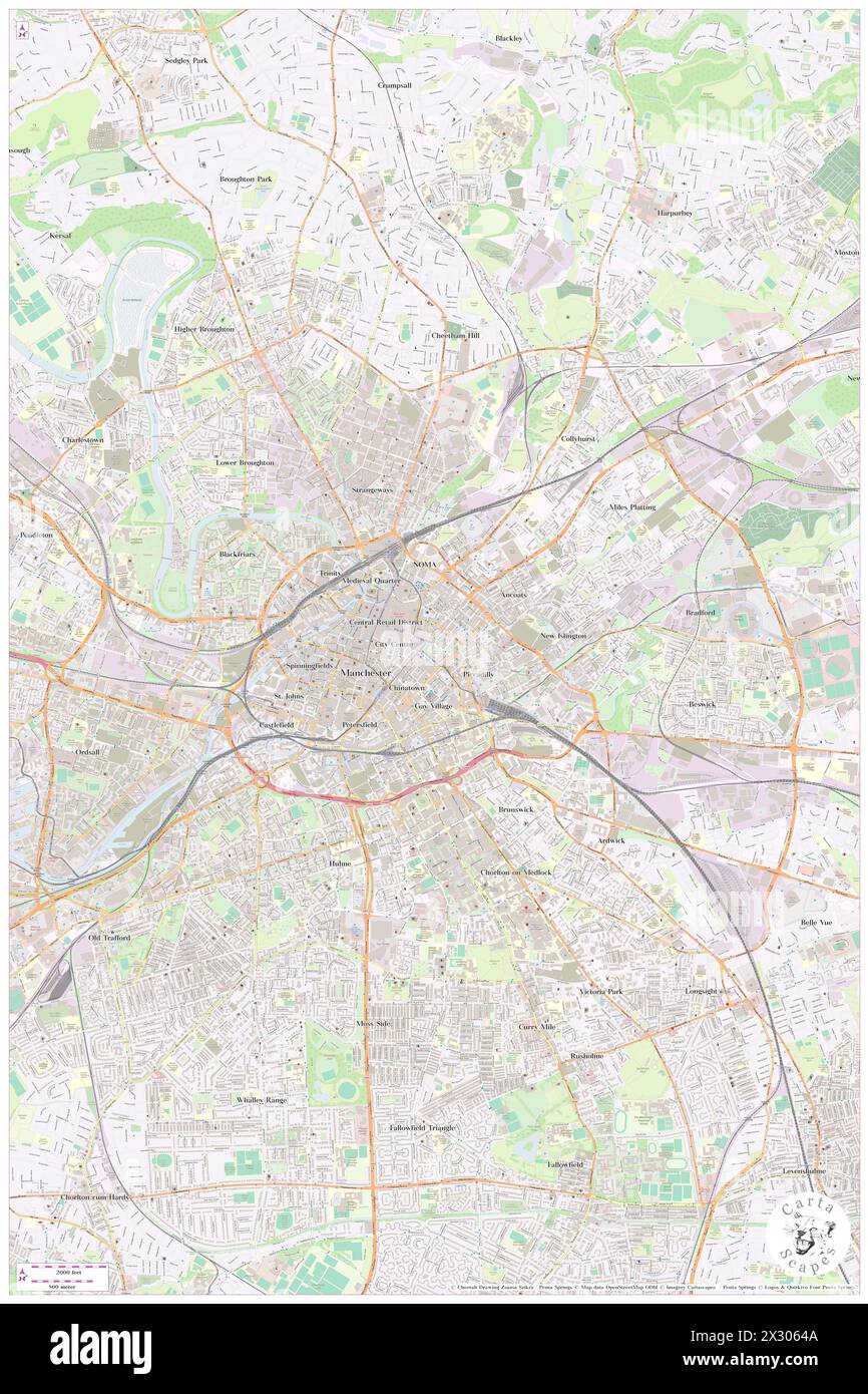 Piccadilly Gardens, Manchester, GB, Vereinigtes Königreich, England, n 53 28' 51'', S 2 14' 13'', Karte, Cartascapes Map, veröffentlicht 2024. Erkunden Sie Cartascapes, eine Karte, die die vielfältigen Landschaften, Kulturen und Ökosysteme der Erde enthüllt. Reisen Sie durch Zeit und Raum und entdecken Sie die Verflechtungen der Vergangenheit, Gegenwart und Zukunft unseres Planeten. Stockfoto