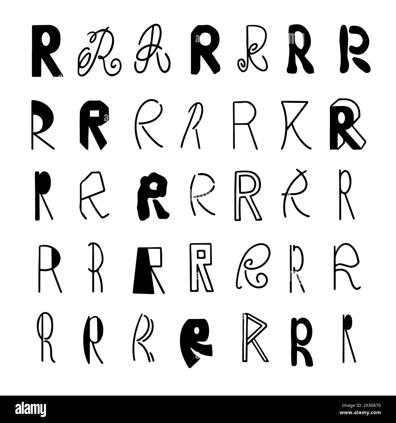 Composition Style R Künstlerische schriftarten Ausgeschnittene Stockfotos und -bilder - Alamy