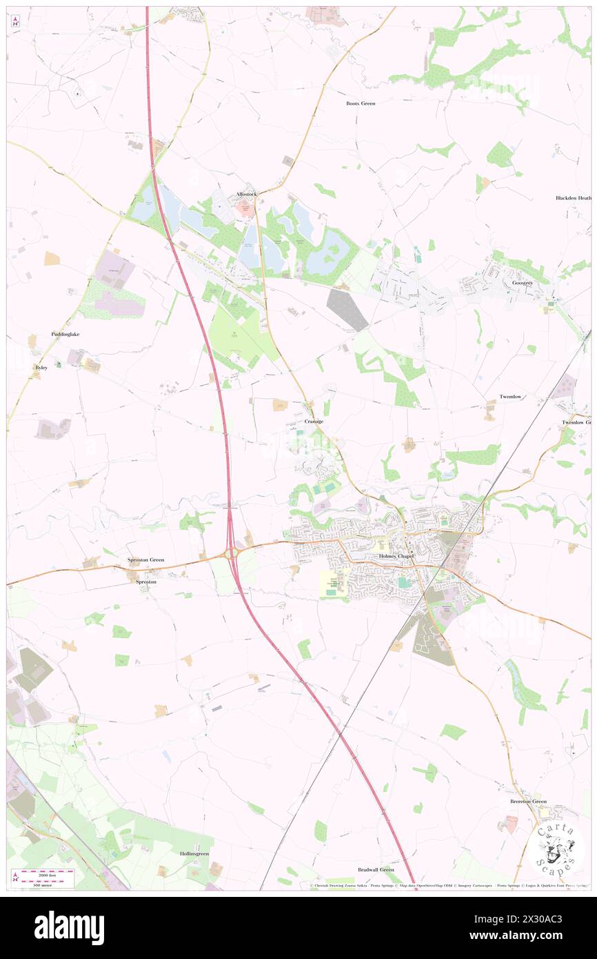 Cranage Hall Hotel, Cheshire East, GB, Großbritannien, England, n 53 12' 40'', S 2 22' 33'', Karte, Cartascapes Map, veröffentlicht 2024. Erkunden Sie Cartascapes, eine Karte, die die vielfältigen Landschaften, Kulturen und Ökosysteme der Erde enthüllt. Reisen Sie durch Zeit und Raum und entdecken Sie die Verflechtungen der Vergangenheit, Gegenwart und Zukunft unseres Planeten. Stockfoto