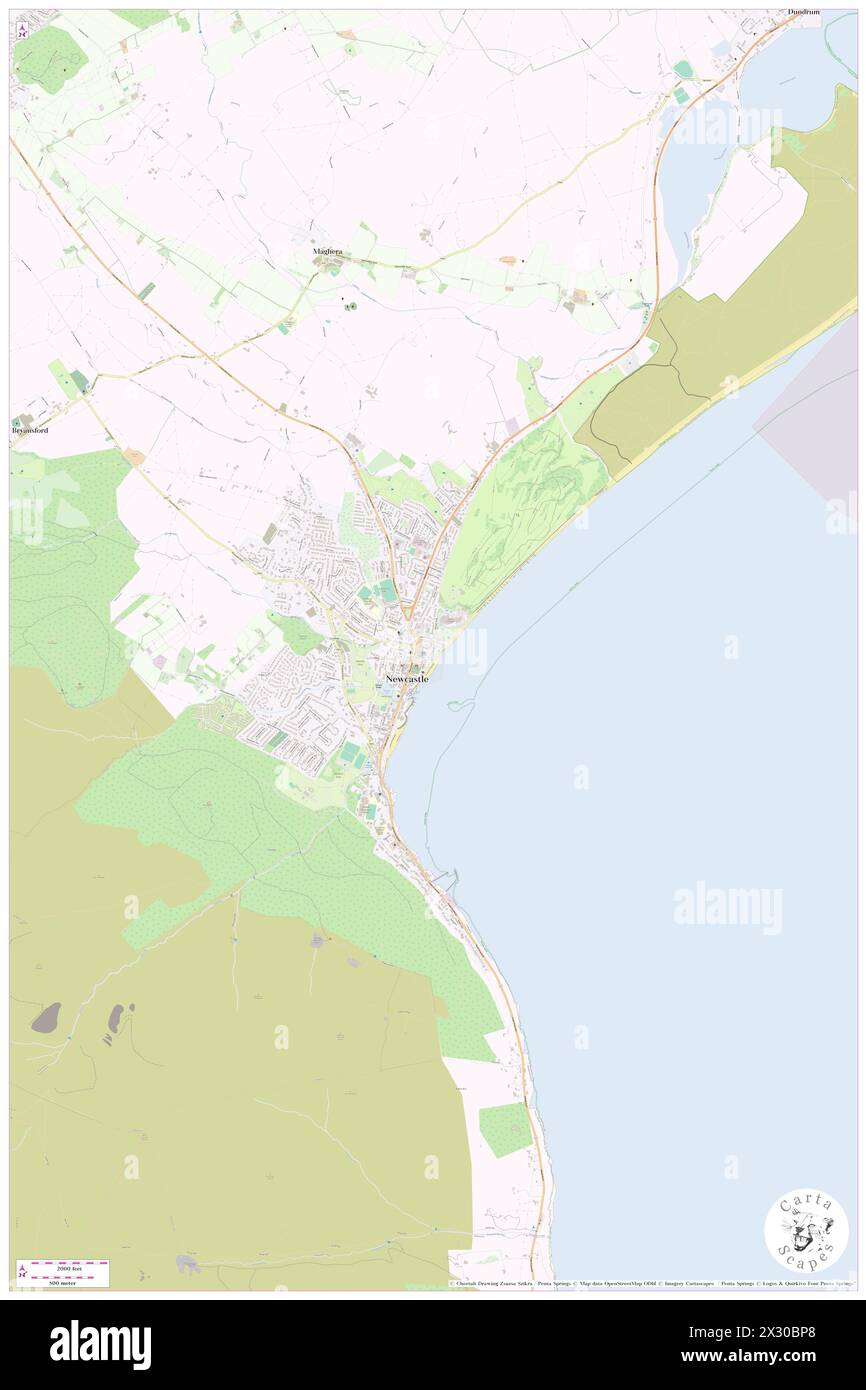 Slieve Donard Hotel, Newry Mourne and Down, GB, Vereinigtes Königreich, Nordirland, N 54 12' 49'', S 5 53' 11'', Karte, Karte von Cartascapes Map veröffentlicht im Jahr 2024. Erkunden Sie Cartascapes, eine Karte, die die vielfältigen Landschaften, Kulturen und Ökosysteme der Erde enthüllt. Reisen Sie durch Zeit und Raum und entdecken Sie die Verflechtungen der Vergangenheit, Gegenwart und Zukunft unseres Planeten. Stockfoto