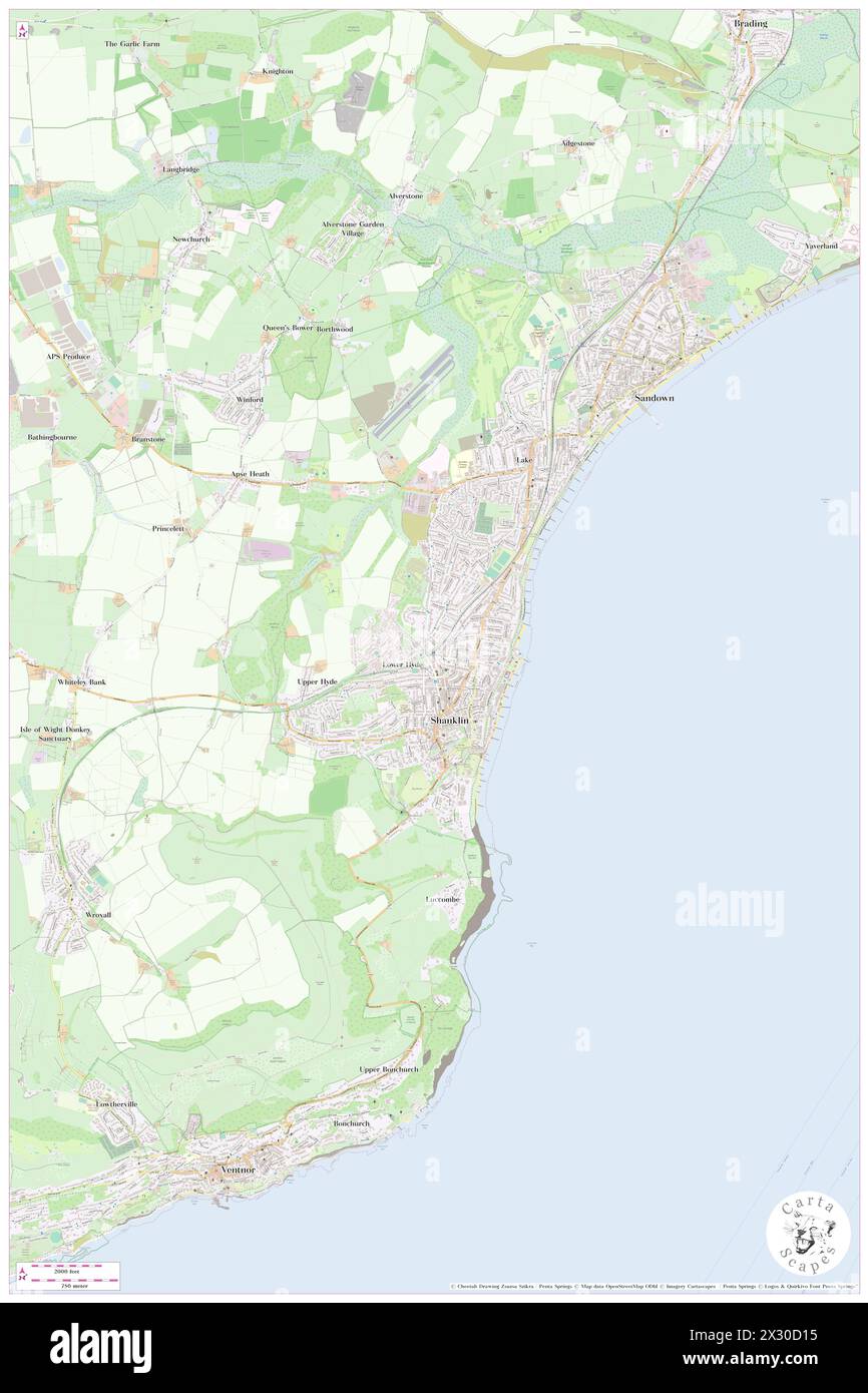 Bahnhof Shanklin, Isle of Wight, GB, Vereinigtes Königreich, England, n 50 38' 2'', S 1 10' 46'', Karte, Cartascapes Map, veröffentlicht 2024. Erkunden Sie Cartascapes, eine Karte, die die vielfältigen Landschaften, Kulturen und Ökosysteme der Erde enthüllt. Reisen Sie durch Zeit und Raum und entdecken Sie die Verflechtungen der Vergangenheit, Gegenwart und Zukunft unseres Planeten. Stockfoto