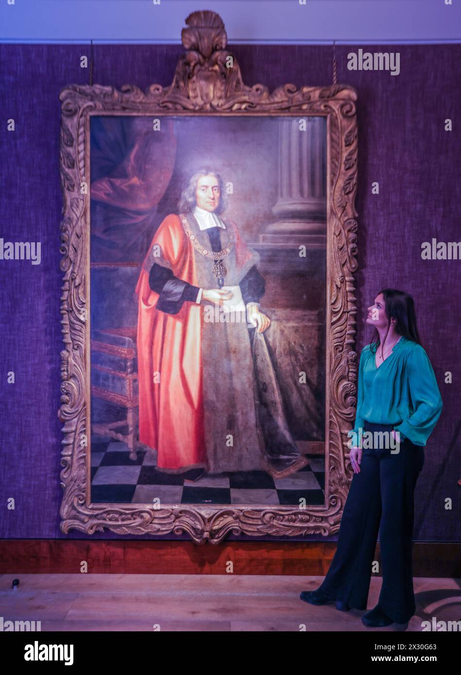 Phillip Mould and Company, London 24. April 2024 Sir William Turner (C1527) die Philip Mould Gallery ist ein besonders passender Ort, nachdem kürzlich entdeckt wurde, dass sie sich genau an der Stelle befindet, an der sich Beales Atelier befand, ein Ort des Ausflugs für Teile der Gesellschaft, darunter Wissenschaftler, Fachleute, Kirche und Aristokratie. Quelle: Paul Quezada-Neiman/Alamy Live News Stockfoto