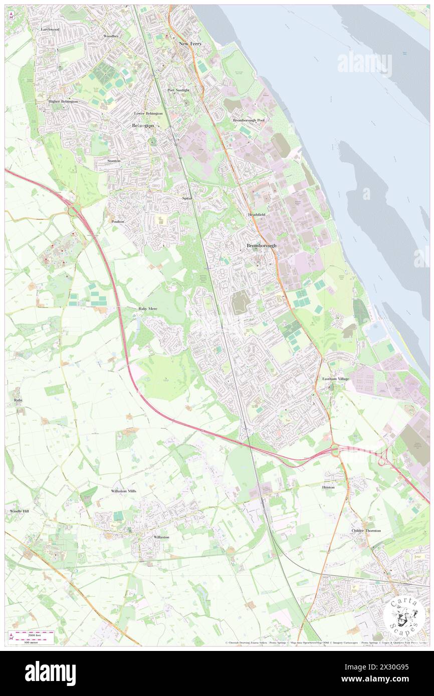 Bromborough Railway Station, Metropolitan Borough of Wirral, GB, Vereinigtes Königreich, England, N 53 19' 19'', S 2 59' 16'', Karte, Cartascapes Map, veröffentlicht 2024. Erkunden Sie Cartascapes, eine Karte, die die vielfältigen Landschaften, Kulturen und Ökosysteme der Erde enthüllt. Reisen Sie durch Zeit und Raum und entdecken Sie die Verflechtungen der Vergangenheit, Gegenwart und Zukunft unseres Planeten. Stockfoto