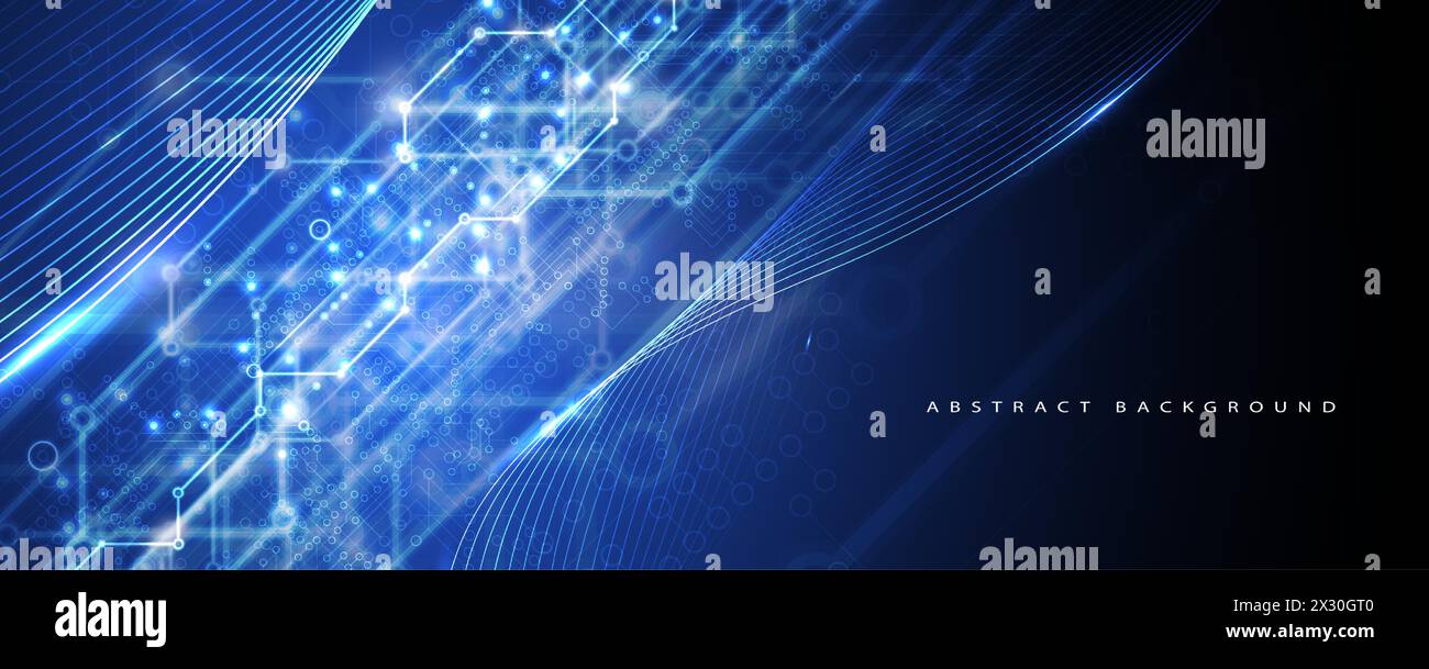 Technologie abstrakter futuristischer Wissenschaftshintergrund für das Internet-Geschäft. Big-Data-Konzept. Vektorgrafik. Stock Vektor