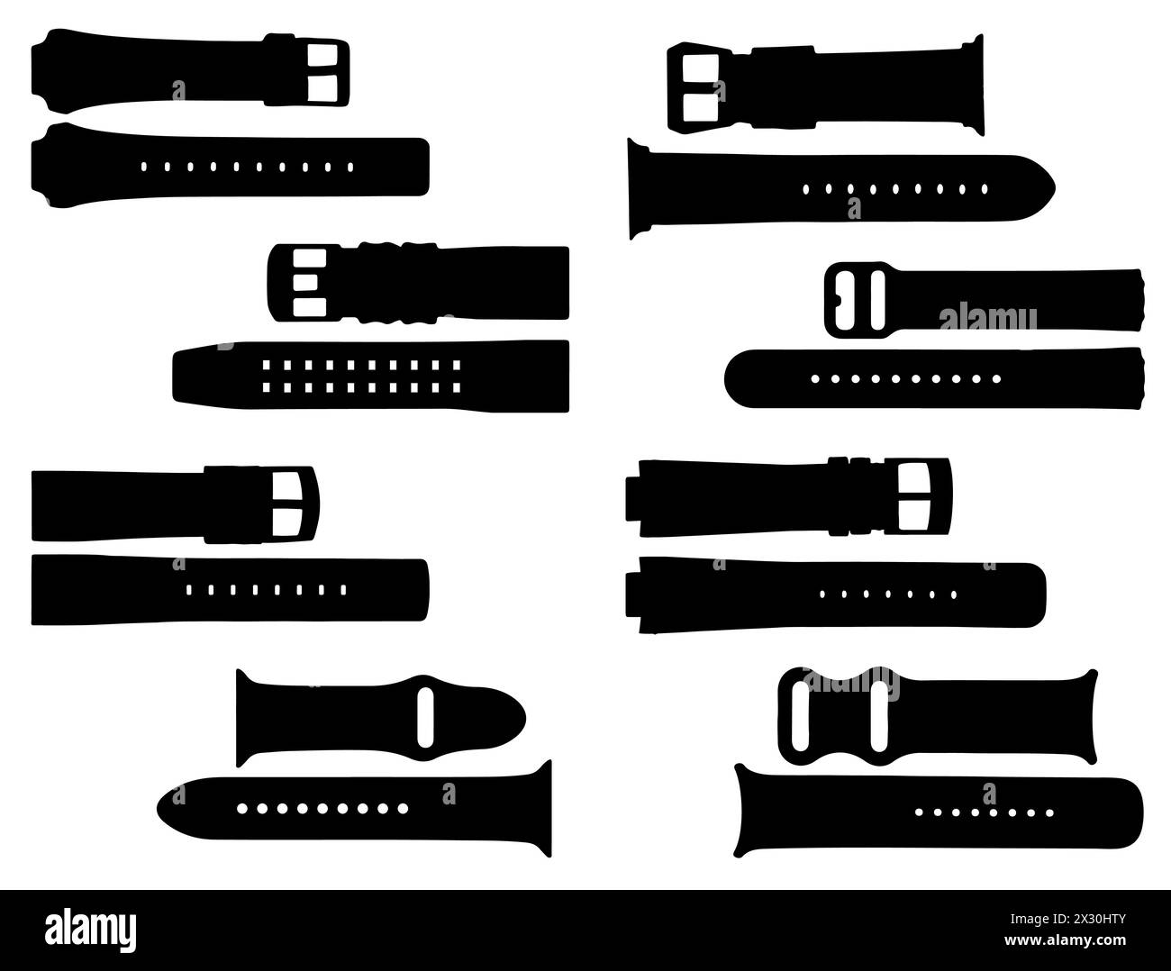 Uhrenarmbänder Silhouette Vektorgrafik Stock Vektor