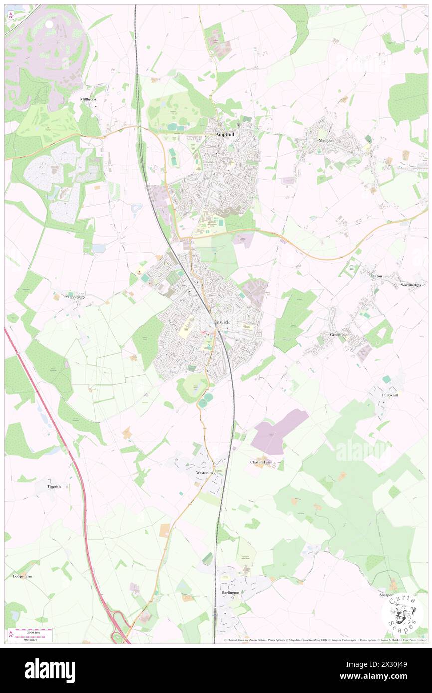 Flitwick Railway Station, Central Bedfordshire, GB, Vereinigtes Königreich, England, n 52 0' 14'', S 0 29' 41'', Karte, Cartascapes Map, veröffentlicht 2024. Erkunden Sie Cartascapes, eine Karte, die die vielfältigen Landschaften, Kulturen und Ökosysteme der Erde enthüllt. Reisen Sie durch Zeit und Raum und entdecken Sie die Verflechtungen der Vergangenheit, Gegenwart und Zukunft unseres Planeten. Stockfoto