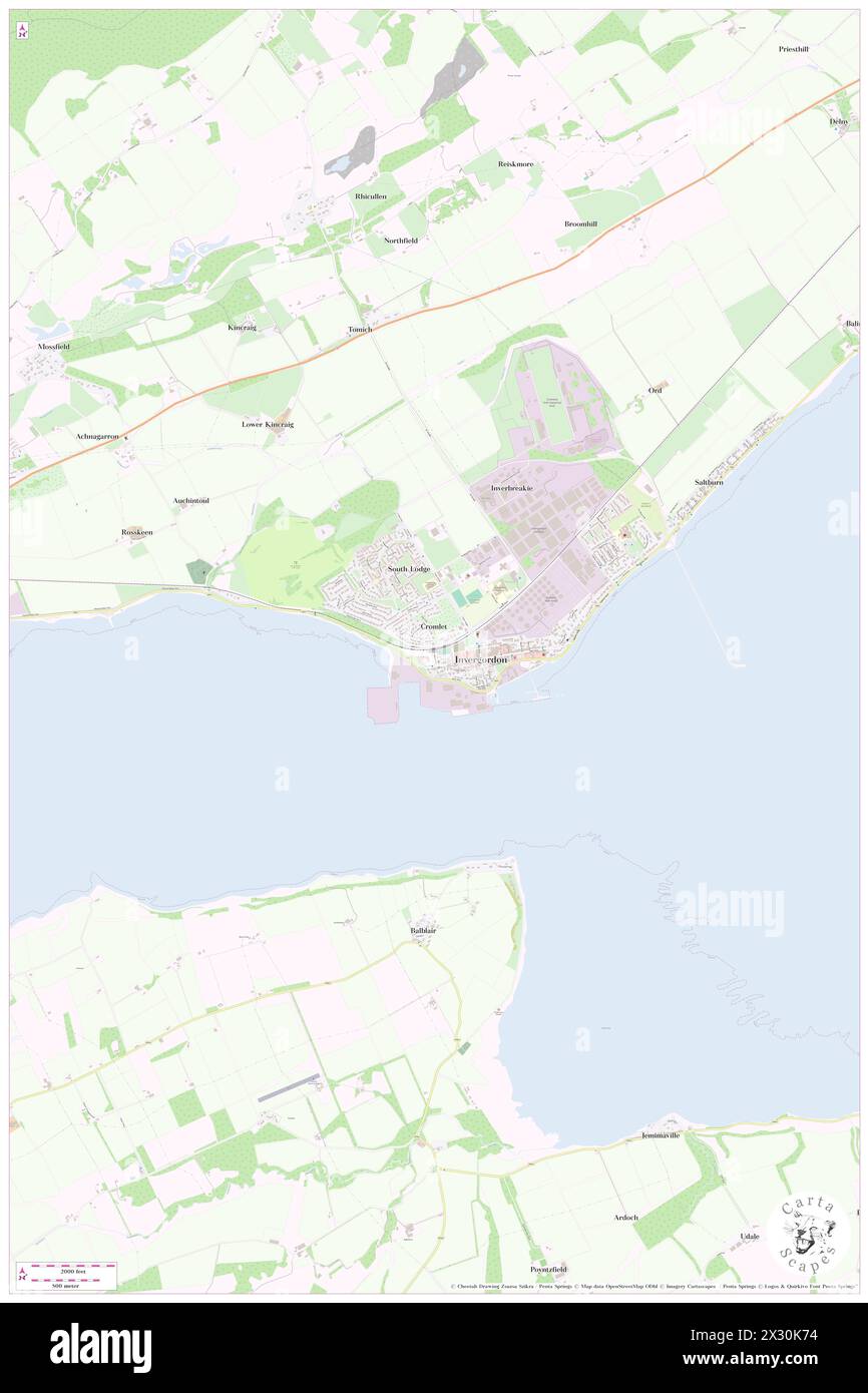 Bahnhof Invergordon, Highland, GB, Vereinigtes Königreich, Schottland, n 57 41' 20'', S 4 10' 28'', Karte, Cartascapes Map, veröffentlicht 2024. Erkunden Sie Cartascapes, eine Karte, die die vielfältigen Landschaften, Kulturen und Ökosysteme der Erde enthüllt. Reisen Sie durch Zeit und Raum und entdecken Sie die Verflechtungen der Vergangenheit, Gegenwart und Zukunft unseres Planeten. Stockfoto