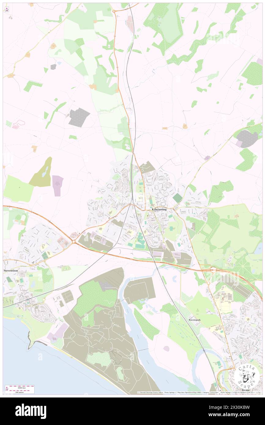 Kilwinning Railway Station, North Ayrshire, GB, Vereinigtes Königreich, Schottland, n 55 39' 22'', S 4 42' 34'', Karte, Cartascapes Map, veröffentlicht 2024. Erkunden Sie Cartascapes, eine Karte, die die vielfältigen Landschaften, Kulturen und Ökosysteme der Erde enthüllt. Reisen Sie durch Zeit und Raum und entdecken Sie die Verflechtungen der Vergangenheit, Gegenwart und Zukunft unseres Planeten. Stockfoto