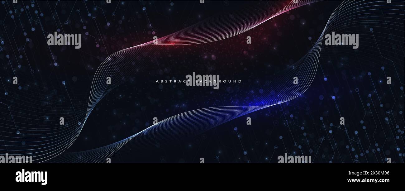 Technologie abstrakter futuristischer Wissenschaftshintergrund für das Internet-Geschäft. Big-Data-Konzept. Vektorgrafik. Stock Vektor