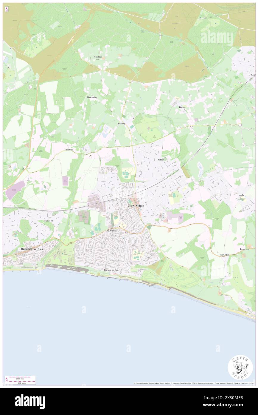 Bahnhof New Milton, Hampshire, GB, Vereinigtes Königreich, England, n 50 45' 21'', S 1 39' 28'', Karte, Cartascapes Map, veröffentlicht 2024. Erkunden Sie Cartascapes, eine Karte, die die vielfältigen Landschaften, Kulturen und Ökosysteme der Erde enthüllt. Reisen Sie durch Zeit und Raum und entdecken Sie die Verflechtungen der Vergangenheit, Gegenwart und Zukunft unseres Planeten. Stockfoto