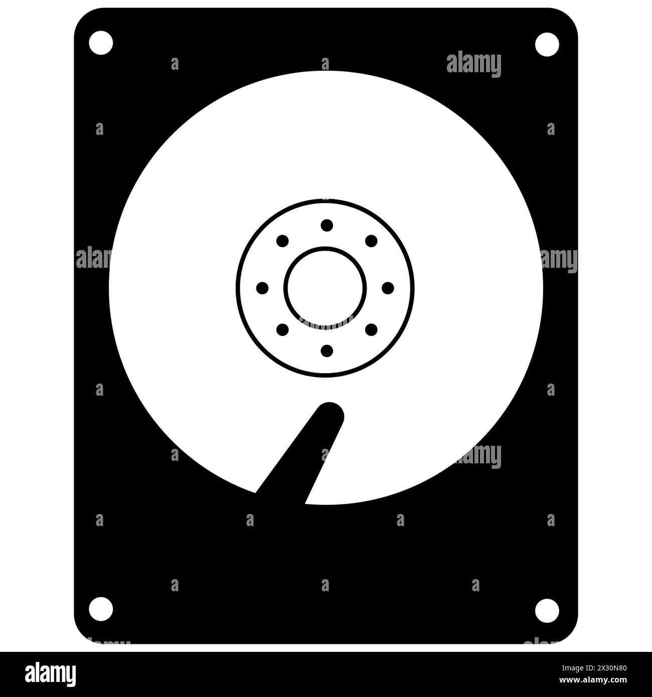 Festplattensymbol. Festplattenzeichen. Symbol für Festplatte/Festplatte. Festplattenlogo. Flacher STYLE. Stockfoto