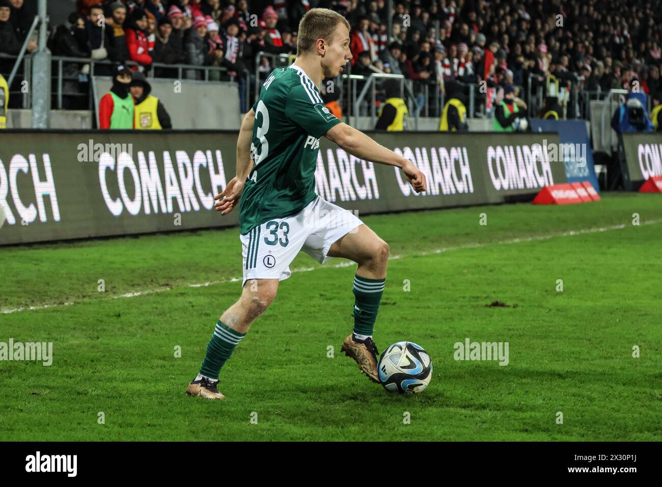 2023.12.20 Krakau, Polen Fußball PKO BP Ekstraklasa 23/24 Krakau - Legia Warszawa op: Patryk Kun Stockfoto