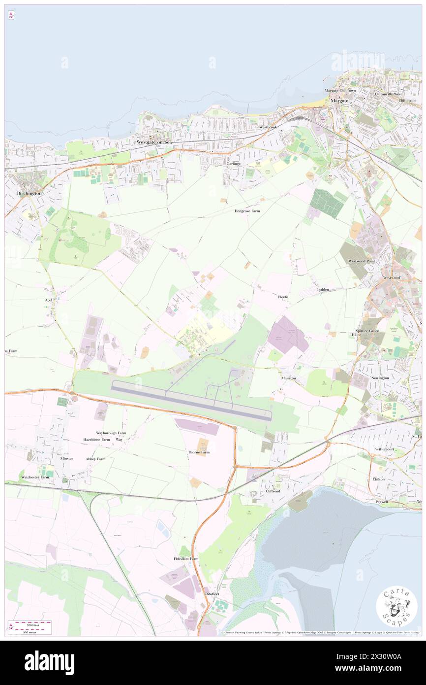 RAF Manston History Museum, Kent, GB, Vereinigtes Königreich, England, n 51 21' 16''', N 1 21' 5''', Karte, Cartascapes Map, veröffentlicht 2024. Erkunden Sie Cartascapes, eine Karte, die die vielfältigen Landschaften, Kulturen und Ökosysteme der Erde enthüllt. Reisen Sie durch Zeit und Raum und entdecken Sie die Verflechtungen der Vergangenheit, Gegenwart und Zukunft unseres Planeten. Stockfoto